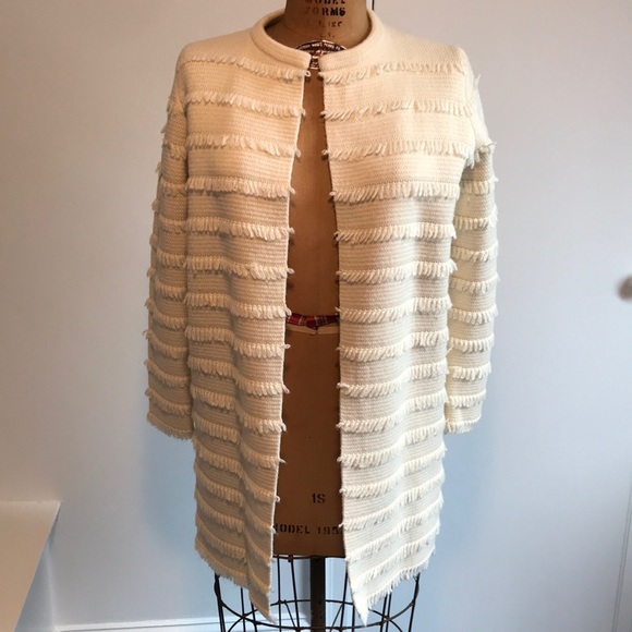 J. Crew Sweaters - J. Crew Cream Wool Open Cardigan Sweater size Small
